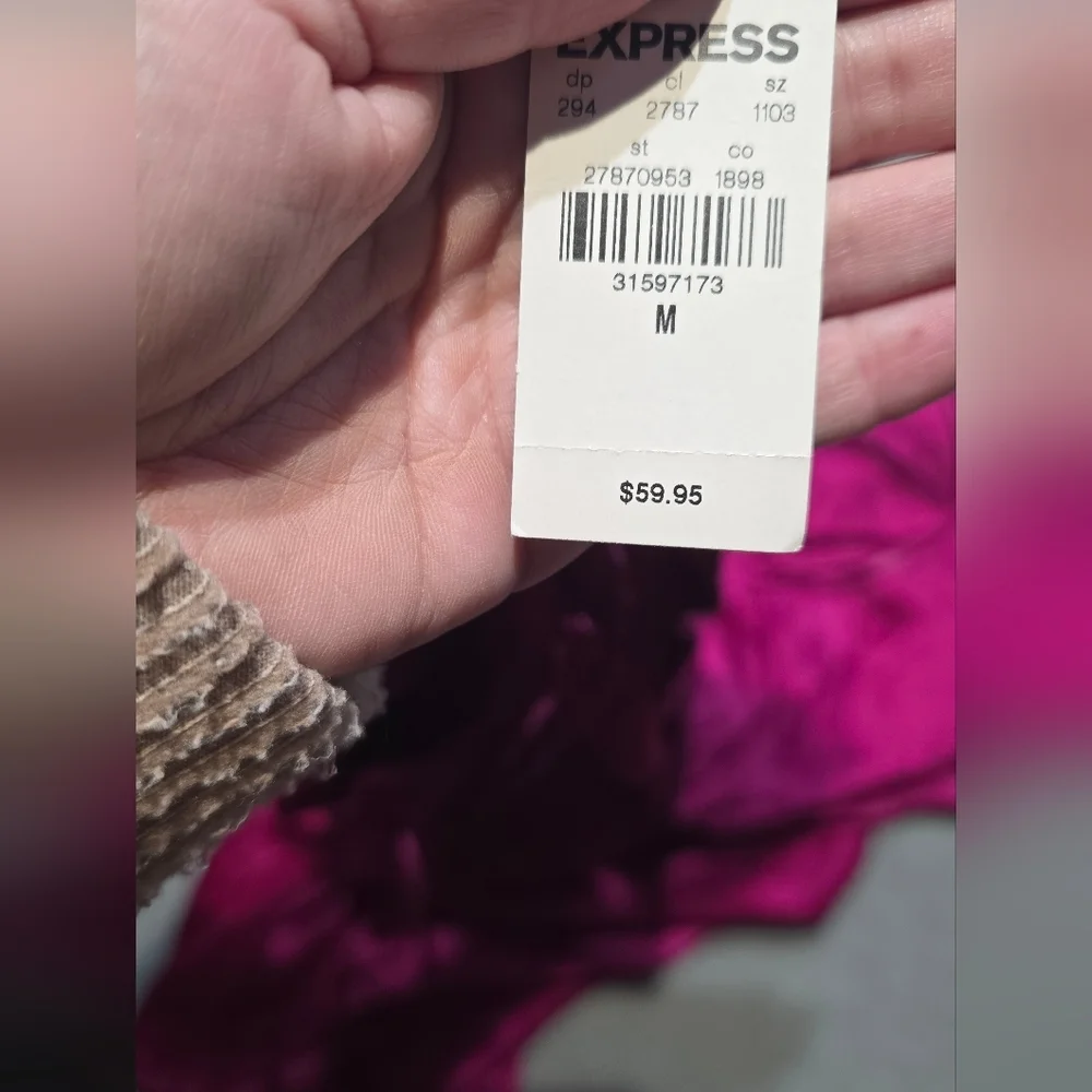 Express NWT Fuchsia Spaghetti Strap Mini Dress PTP 19 Length 32 - Picture 6 of 7